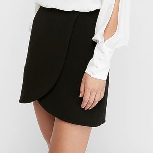 High Waisted Wrap Front Mini Skirt